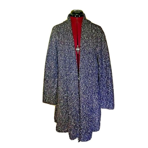 Daisy Fuentes Cardigan Sweater Denim Combo Multicolor Women Size Large - Picture 1 of 7
